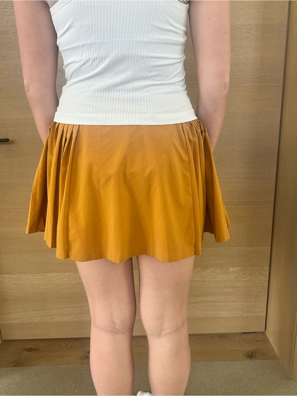 Calia Gold Side Pleat Golf Skort- Women's